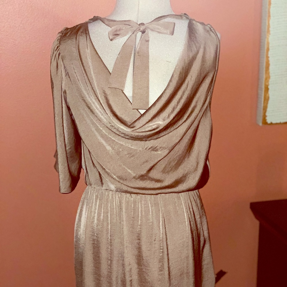 One Slv Sequence Neckline Back Neck Dress